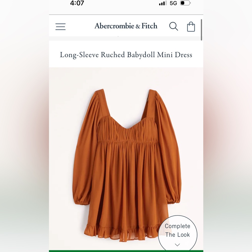 Abercrombie babydoll dress size small petite in Paprika.